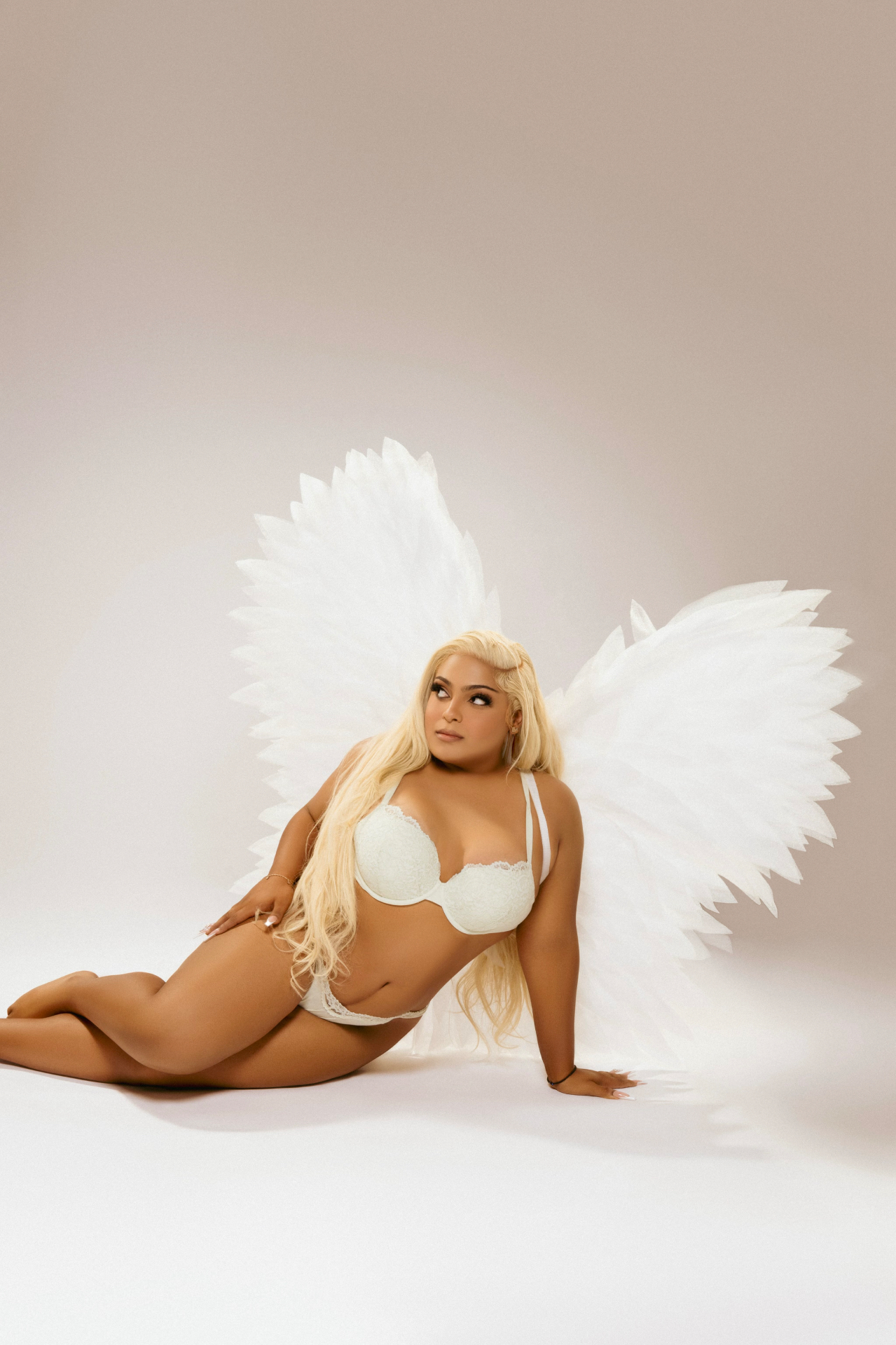 Portrait with angel wings